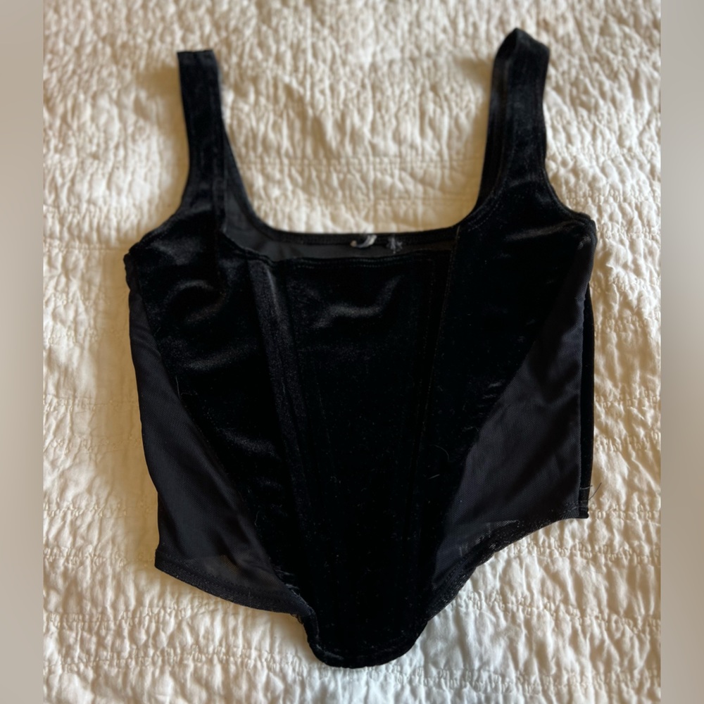 Windsor Velvet Corset w/Mesh Sides